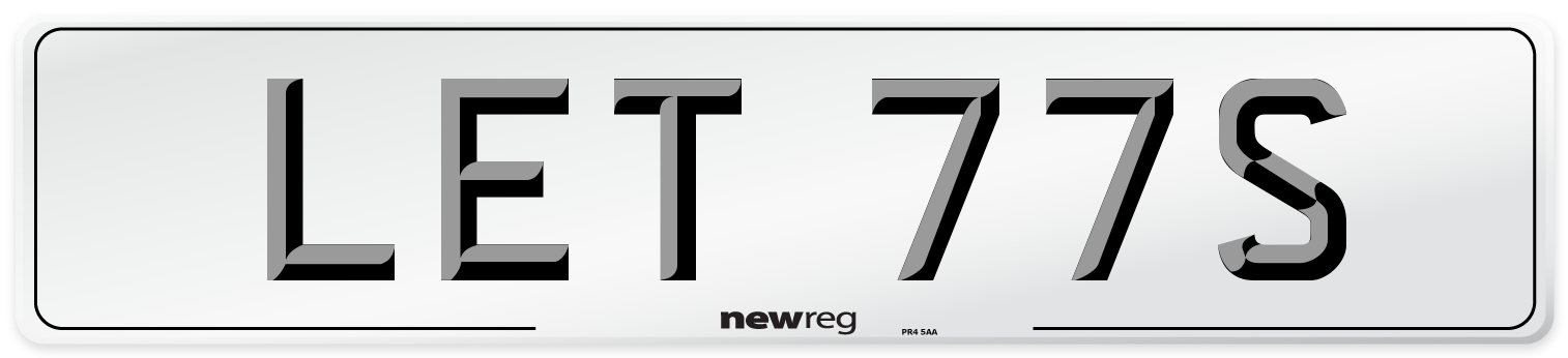 LET 77S Number Plate from New Reg